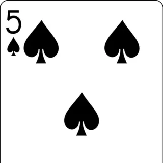 ๐ซ f1b60103 5 card, spade, playing card, game, number telegram sticker