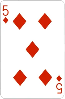 5⃣ ae7fd932 カード, ダイヤ, トランプ, 5, ５ telegram sticker