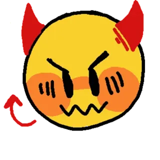 😈 4a2a9faf Emoji, Duivel, Schattig, Hoorns, Boos telegram sticker