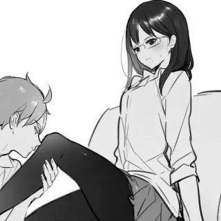 🖤 3eecce67 anime, kissing, couple, romance whatsapp sticker