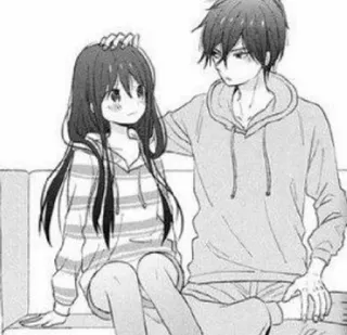 🖤 433b30ef anime, couple, love, relationship, cartoon, illustration whatsapp sticker