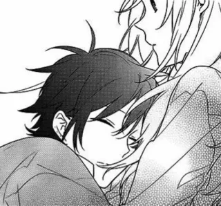 🖤 572dc345 anime, manga, romance, cute, couple, hug whatsapp sticker