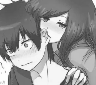 🖤 85c01ed0 anime, couple, romance, cute, manga whatsapp sticker