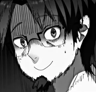 🖤 b4fa8b10 anime, manga, character, expression, glasses whatsapp sticker