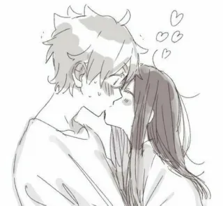 🖤 eb35b6e1 kiss, couple, love, romance, anime, manga whatsapp sticker