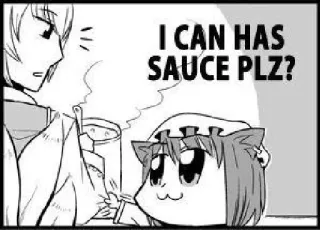 🥫 c73de6d3 I CAN HAS SAUCE PLZ? Meme, Sốt, Mèo, Pop Team Epic telegram sticker