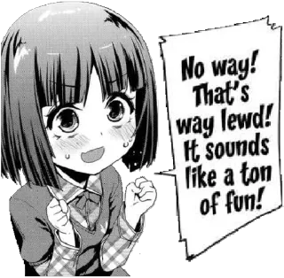 😍 d156b307 No way!
That's
way lewd!
It sounds
like a ton
of fun! Anime, Manga, Lewd, Vui nhộn telegram sticker