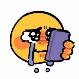 😭 0f7e58ed emoji, crying, phone, sad, cartoon whatsapp sticker