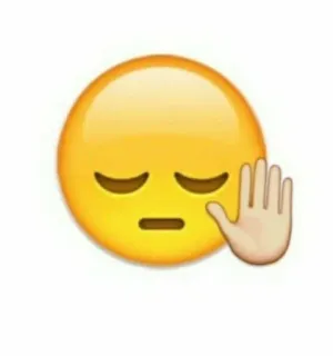 😔 34e6df3e emoji, stop, hand, expression, yellow whatsapp sticker