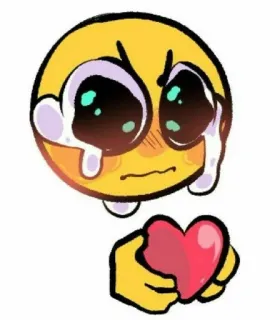 ❤ eff73b75 emoji, heart, crying, love, sad whatsapp sticker