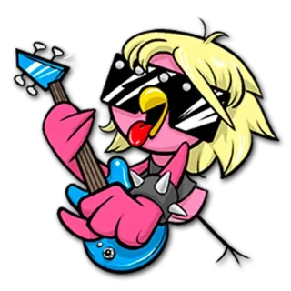 🎸 9e064f50 cartone animato, musica, rock, chitarra, animale, cantante telegram sticker