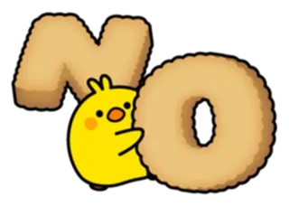 👎 612dbde7 NO 아니오, 병아리, 새, 만화, 부정, 부정적인 whatsapp sticker