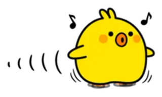 🎶 7609babd 닭, 새, 노란색, 귀여운, 동물 whatsapp sticker