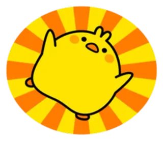 😍 fada98f8 노란 새, 닭, 귀여운, 동물, 만화, 병아리 whatsapp sticker