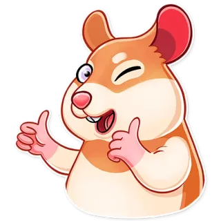 👍 10880cdf Hamster, Daumen hoch, süß, Tier, Nagetier, zwinkernd telegram sticker