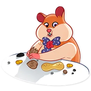 🍴 166fc024 Hamster, süß, Essen, Tier, Cartoon telegram sticker