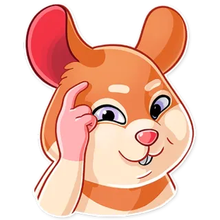 🤔 38469df1 Hamster, denkend, niedlich, Tier, Nagetier, Cartoon telegram sticker