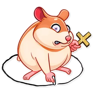 😱 4e4e5869 Hamster, Zeichnung, Tier, Nagetier, Cartoon, Aufkleber telegram sticker