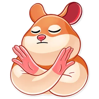 🙅 bc816043 Hamster, Tier, süß, Aufkleber, Cartoon, Verschränkte Arme, Missbilligung, Säugetier telegram sticker