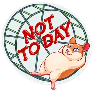 😎 dc47f45b NOT TODAY Hamster, Laufrad, faul, heute nicht, Tier telegram sticker