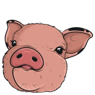 😋 20affec1 pig, animal, cartoon, cute, sticker telegram sticker
