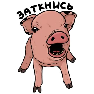 🤐 4668ec84 ЗАТКНИСЬ pig, animal, shut up, expression, cartoon telegram sticker