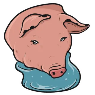 🙃 6d11fb03 pig, animal, farm, cute, pink telegram sticker