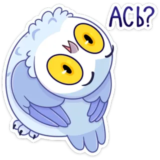🙃 1ca30b25 Ась? coruja, fofo, pássaro, desenho animado, animal, adesivo telegram sticker
