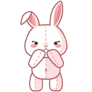 😌 f483e7c5 bunny, rabbit, cute, animal, pink, toy, kawaii whatsapp sticker