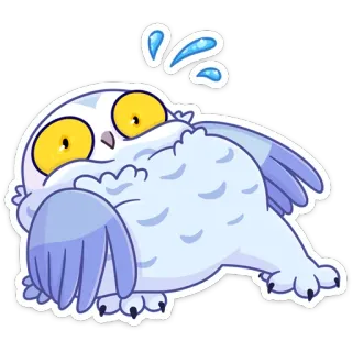 😳 4c32a223 sowa, kreskówka, słodki, ptak, zwierzę, sowa śnieżna, naklejka, wyczerpany telegram sticker