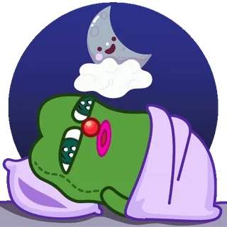 🔥 de026cf2 dormir, luna, soñar, noche, dibujos animados, lindo telegram sticker