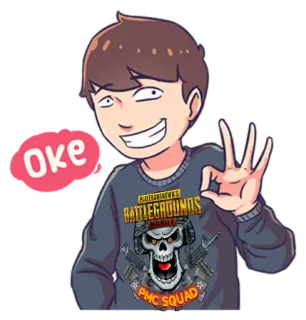 👌 56cdba08 PUBG Mobile oke pubg mobile, 骸骨, 銃, 武器, ゲーム whatsapp sticker
