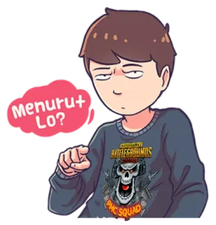 🤓 80b5aba7 PUBG Menurut Lo? PUBG, ゲーム, キャラクター, スカル, 銃, バトルロイヤル whatsapp sticker