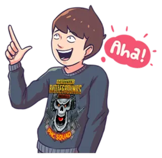 🤗 c7513f21 PUBG Mobile Aha! PUBG, バトルグラウンズ, 骸骨, 銃, ゲーム, スマホゲーム, キャラクター, ゲーマー whatsapp sticker