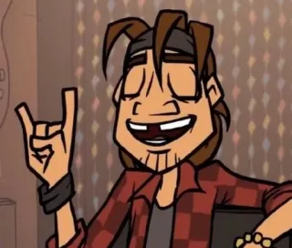 🤟 33bceb4e Cartoon, Mann, Rock on, Geste, Fröhlich, Porträt telegram sticker