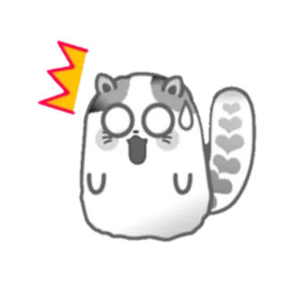 😱 da992d89 kot, zszokowany, zaskoczony, kreskówka, naklejka, słodki telegram sticker