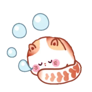 😪 f7cf4a26 kot, śpiący, bańki, słodki, kawaii, zwierzę telegram sticker