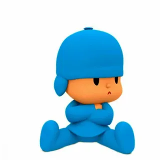 😒 56acefe0 Pocoyo cartone animato, personaggio, bambini, Pocoyo, blu, arrabbiato telegram sticker