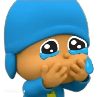 🕳 40fbbce2 Pocoyo dibujo animado, llorando, triste, lágrimas, animación telegram sticker