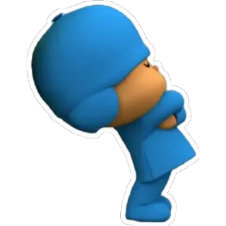 🕳 57345a51 Pocoyo dibujo animado, animación, personaje, azul, pose telegram sticker