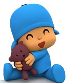 🕳 db6c5dd1 Pocoyo dibujo animado, niño, oso, lindo, azul, feliz telegram sticker