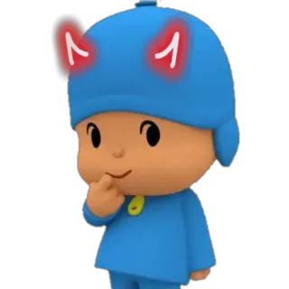 🕳 dd2177e1 Pocoyo Dibujos animados, Pocoyo, Cuernos de diablo, Niño, Lindo telegram sticker