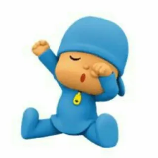 🕳 f921248a Pocoyo Dibujo animado, Dormilón, Niño, Azul, Lindo telegram sticker