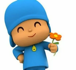 ☀️ 3722e25e Pocoyo 卡通, 花, 可爱, 儿童, 动画 telegram sticker
