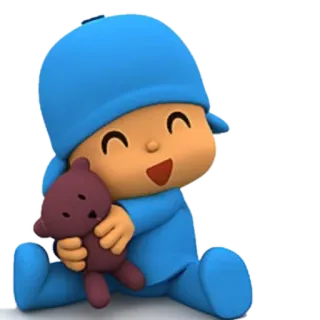 😄 fc444ace Pocoyo kreskówka, postać, Pocoyo, dziecko, dziecko, pluszowy miś telegram sticker