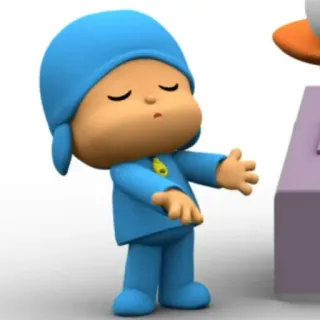🎃 17767868 Pocoyo Kreskówka, Postać, Pocoyo, Śpiący, Uroczy telegram sticker