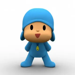 🎃 2551909f Pocoyo kreskówka, postać, Pocoyo, dziecko, animacja, niebieski telegram sticker