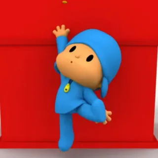🎃 5a0f6b3c Pocoyo kreskówka, Pocoyo, postać, niebieski, dziecko telegram sticker