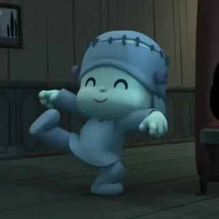 🎃 5aca97ee Pocoyo, Halloween, Frankenstein, Kreskówka, Zabawne, Słodkie telegram sticker