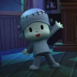 🎃 61299a5a Kreskówka, Potwór, Halloween, Postać, Słodki, Frankenstein telegram sticker